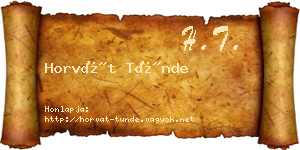 Horvát Tünde névjegykártya